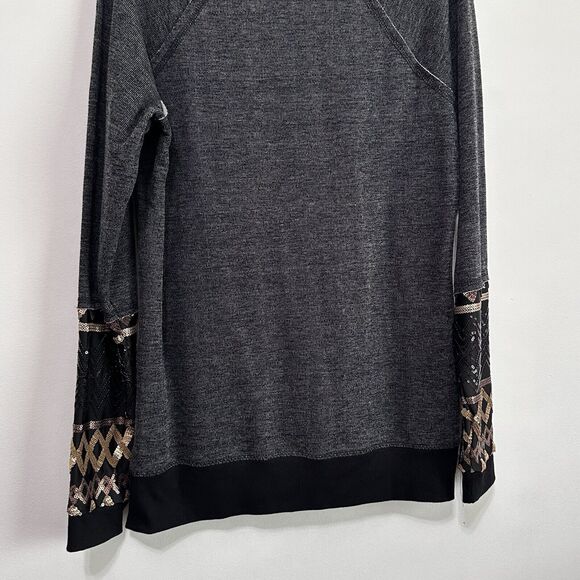 Maurices Sweater Knit Top M Gray Sequins Pullover Embellished Pullover NEW - Picture 10 of 11